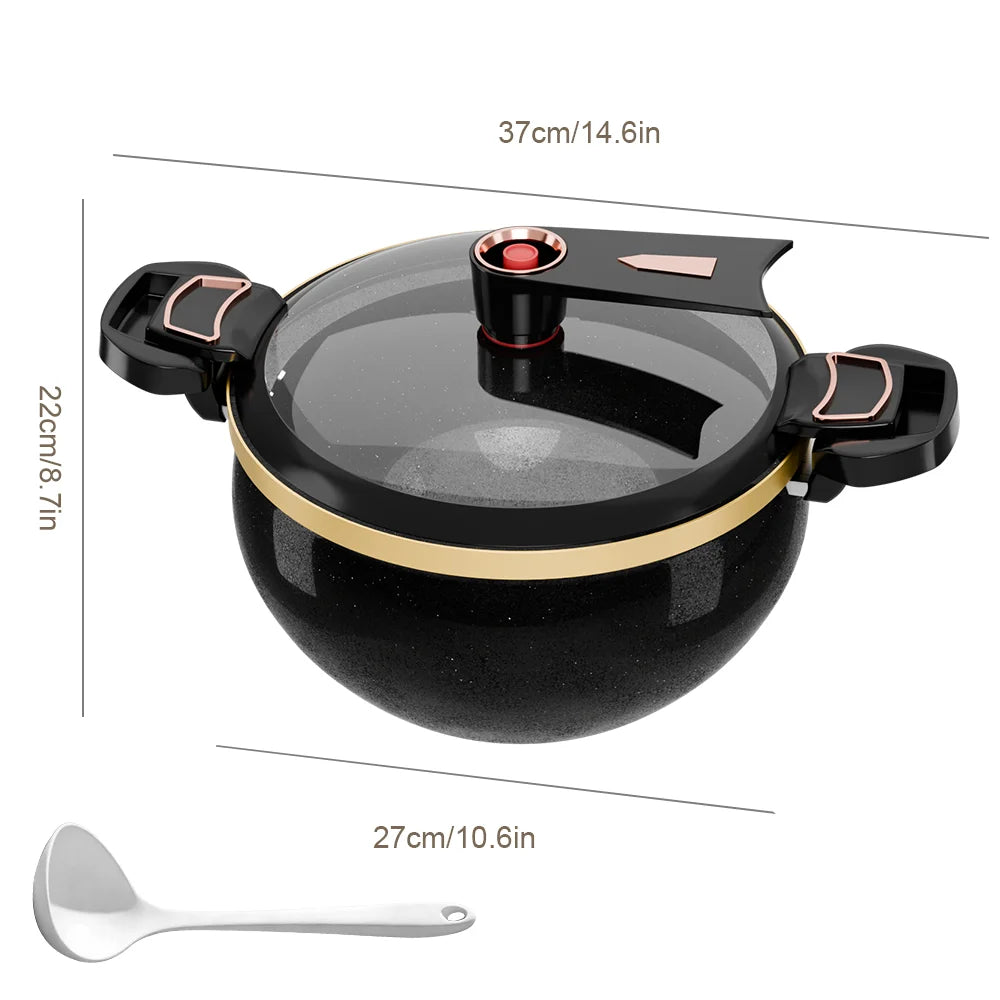 7L Soup Pot With Spoon Multi-Functional Non-Stick Pot Suitable for Induction Cooker And Gas Stove Micro Pressure Cooker
